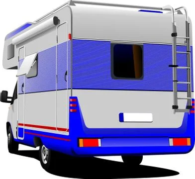 Isolated camper van on white background Stock Illustration