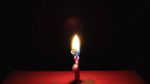 Isolated Candlelight on a Red Surface Stock Footage 317900958