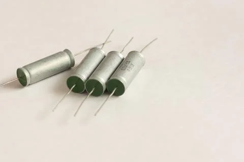 Isolated capacitor, used in electronic device. Electronic parts concept. Fotos de archivo