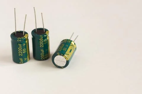 Isolated capacitor, used in electronic device. Electronic parts concept. Stock Photos