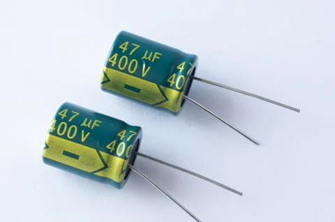 Isolated capacitor, used in electronic device. Electronic parts concept Foto stock