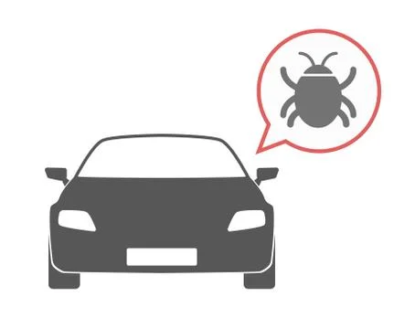 Isolated car with a bug Stock Illustration