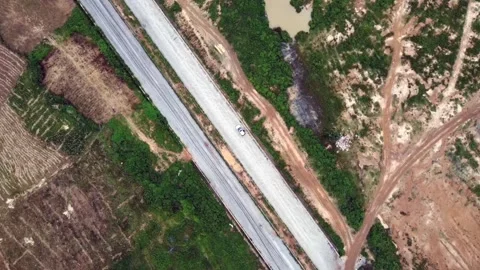 Isolated Car in the middle of nowhere Stock Footage 249557367