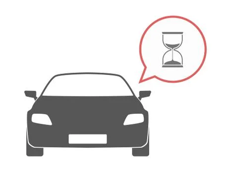 Isolated car with a sand clock Stock Illustration