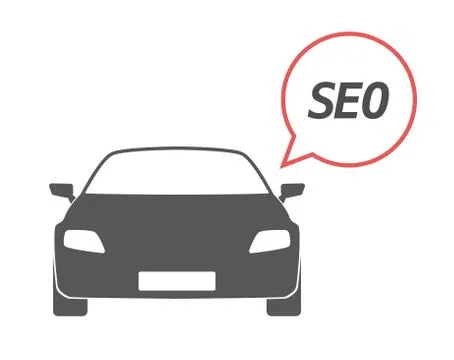 Isolated car with    the text SEO Stock Illustration