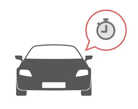 Isolated car with a timer 스톡 일러스트