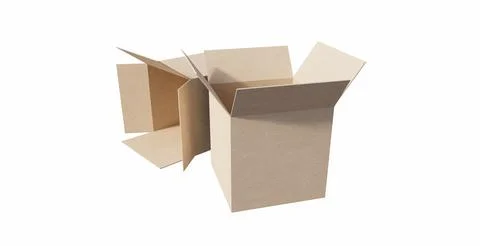Isolated Cardboard Boxes on White Background 스톡 일러스트