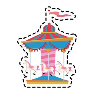 Isolated carnival carousel design Illustrazione stock