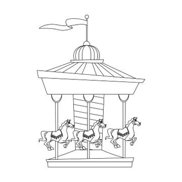 Isolated carnival carousel design Illustrazione stock