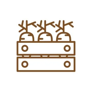 Isolated carrots inside box line style icon vector design イラスト素材