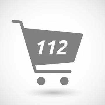 Isolated cart with    the text 112 Stock Illustration