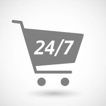 Isolated cart with    the text 24/7 Stock Illustration