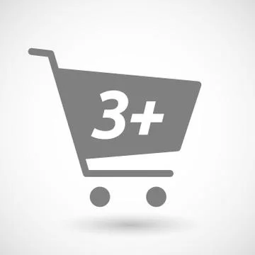 Isolated cart with    the text 3+ Stock Illustration
