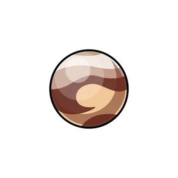 Isolated cartoon dwarf planet Pluto solar system Stock Illustration