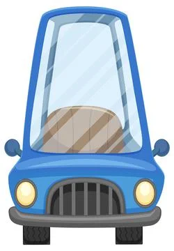 Isolated cartoon empty car on white background Stock Illustration