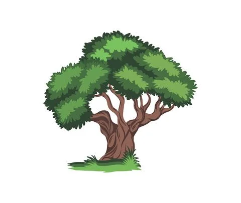 Isolated Cartoon Tree Illustration Vector Sign Stock Illustration