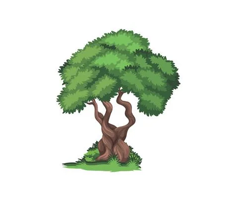 Isolated Cartoon Tree Illustration Vector Sign Stock Illustration