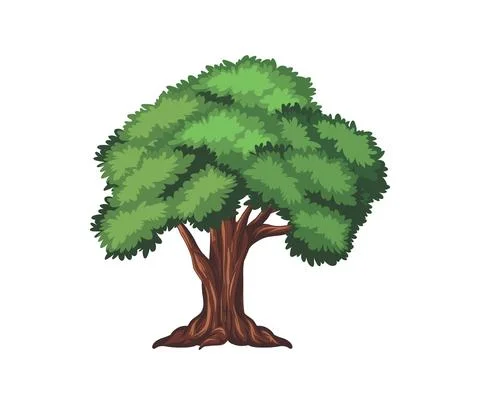 Isolated Cartoon Tree Illustration Vector Sign Stock Illustration