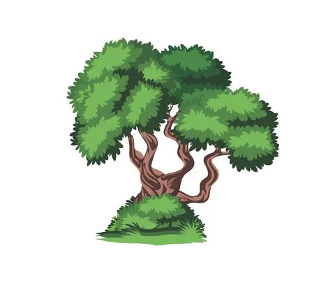 Isolated Cartoon Tree Illustration Vector Sign Stock Illustration