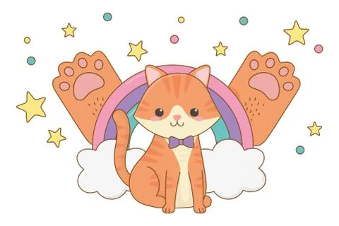 Isolated cat cartoon design vector illustrator Stock Illustration