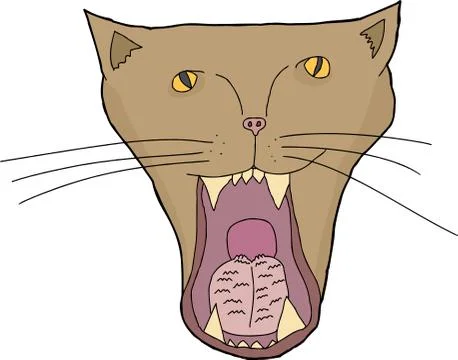 Isolated cat mouth Stock Illustration