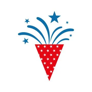 Isolated celebration firework cone flat style icon vector design 스톡 일러스트