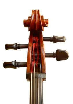 Isolated cello head Stock-Fotos