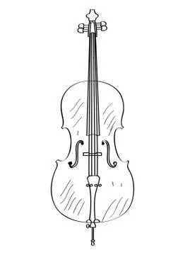 Isolated cello outline Stock Illustration