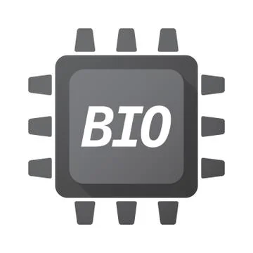 Isolated Central Processing Unit icon with  the text  BIO Stock Illustration