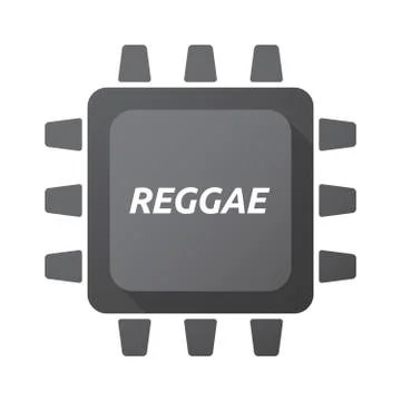 Isolated Central Processing Unit icon with    the text REGGAE Stock Illustration