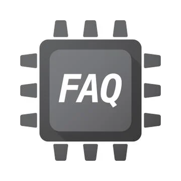 Isolated Central Processing Unit icon with    the text FAQ 스톡 일러스트