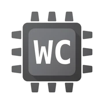 Isolated Central Processing Unit icon with    the text WC Stock Illustration