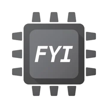 Isolated Central Processing Unit icon with    the text FYI Stock Illustration