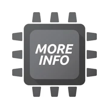 Isolated Central Processing Unit icon with    the text MORE INFO イラスト素材