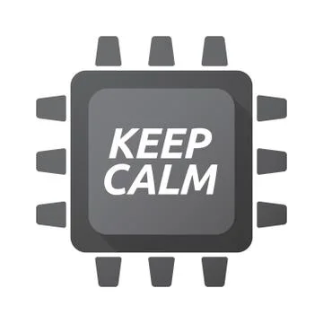 Isolated Central Processing Unit icon with    the text KEEP CALM Stock Illustration