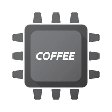 Isolated Central Processing Unit icon with    the text COFFEE Stock Illustration