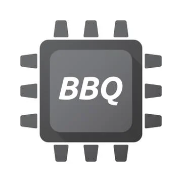 Isolated Central Processing Unit icon with    the text BBQ イラスト素材