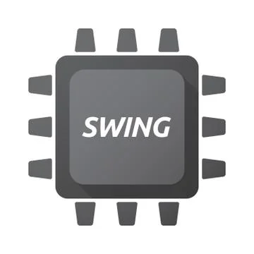Isolated Central Processing Unit icon with    the text SWING Stock Illustration