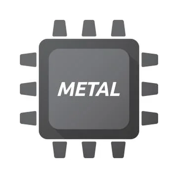 Isolated Central Processing Unit icon with    the text METAL Stock Illustration
