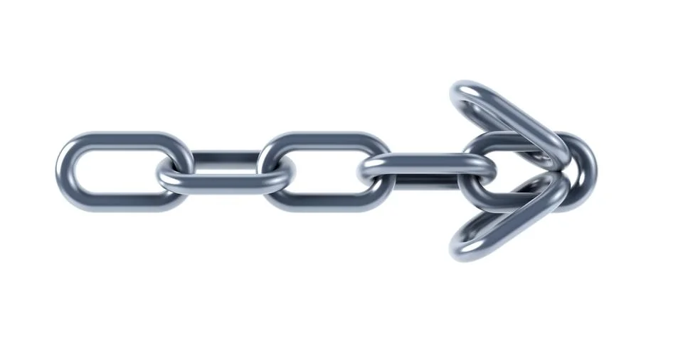 Isolated chain links 3d rendering Stock-Illustration