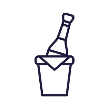 Isolated champagne bottle inside box vector design Illustrazione stock
