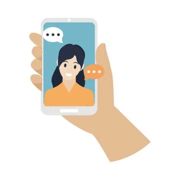 Isolated chat smartphone Stock Illustration