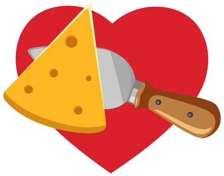 Isolated cheese on heart Stock Illustration