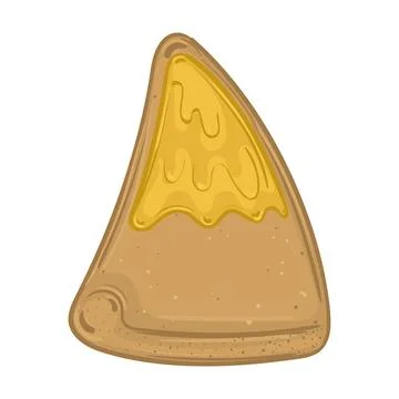 Isolated cheese pizza slice icon Fast food Vector Stock Illustration