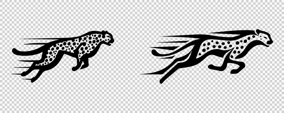 Isolated cheetah cutout in sleek vector style. Stock Illustration