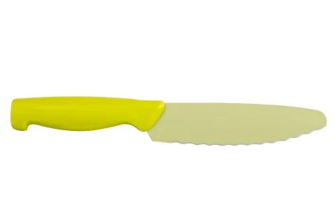Isolated chef's kitchen knife. Sharp...do not touch! Stock Photos