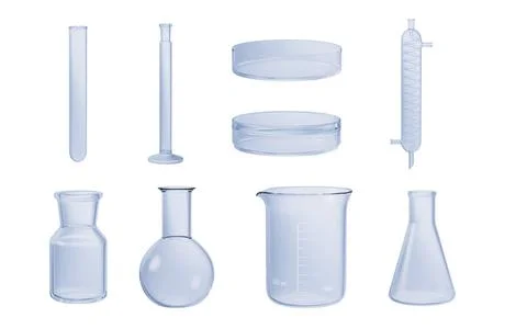 Isolated chemical instruments, 3d rendering. Stock Illustration