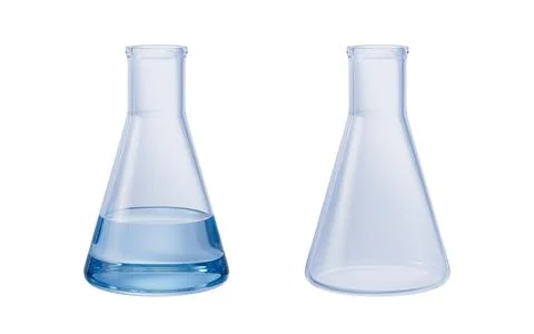 Isolated chemical instruments, 3d rendering. Illustrazione stock