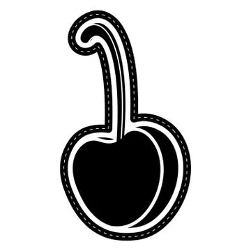 Isolated cherry icon dotted sticker Stock Illustration