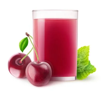 Isolated cherry juice Stock Photos